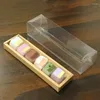 Present Wrap 30st Macaron Kraft Paper Box Cake med transparent PVC Cover Wedding Christmas Party Biscuit Bakning