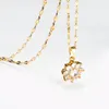 Подвесные ожерелья стиль удачи цветочный ожерелье для женщин титановая стальная модная цепочка