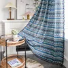 Curtain Home Descerion Gardiner för vardagsrum kök sovrum semi blackout boho geometriskt tryck med tofs