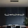 Hanglampen moderne minimalistische zwart lange acryl kroonluchter creatieve restaurantstudie led balkon kunstontwerp decoratieve hangende lamp