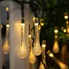 Dizeler 12/7/5m -100/50/20 LEDS Açık su damlaları güneş lambası dize ışıkları peri tatil Noel partisi çelenk bahçe su geçirmez