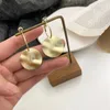 Bengelen oorbellen rond gevormd gouden eenvoudige metalen vintage voor vrouwen 2023 Koreaanse mode sieraden meisjes oorr.