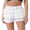 Dames shorts dames bowknot decor vintage Victoriaanse bloeiers frilly slipje sluipjes knicks kanten trim gelaagde lolita pompoen