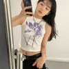 Kvinnor s t shirt Karrram y2k estetik tank tops 00s grunge fairycore tryck skörd koreansk mode kawaii harajuku e flickor söt tankop 221231