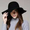 Берец французский ретро-боулер шляпа женщин с широкополенной волнистой федорой осень и зимний лук взрослые дети