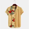 Herren-Freizeithemden, Sommer-Hawaii-Hemden in Übergröße, kurzärmelig, vertikaler Balken, bedruckt, He-Man-Blumenmuster, stilvolle Kleidung für Herren