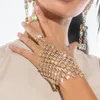 Bracciale con diamanti pieni di strass festivo Vento freddo brillante Catena a dito elastico Moda femminile Strada Discoteca Catena del corpo Ins Stesso stile Gioielli da donna