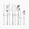 Dinnerware Sets Silver Cutlery Set Matte Stainless Steel Flatware Creative Fork Knife Spoon High Quality Household Kitchen Utensils