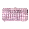 Kvällspåsar Fushia Rhinestones Kvinnor Luxury Pink/Green/Blue 9 Färger Bröllop Clutch Purse Lady Girls Prom Bridal Clutches