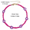 Cavigliere Meetvii Kpop Bracciale cavigliera fiore perline piccole moda donna ciondolo catena seme colorato sulla gamba gioielli Boho