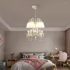 Pendant Lamps White Angel Chandelier Nordic Creative Hang Light Fixture For Boy Girl Bedroom American Garden Doll Lamp