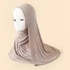 Scarves Soft Jersey Long Scarf Muslim Islamic Striped Head Headwrap Women Hijab Big Shawls Female Winter Pashmina Neckerchief