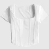 Женские футболки квадратная шея сплошная рубашка Женщина с коротким рукавом летняя рыба