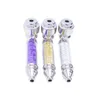 Colorful Zinc Alloy Mini Pipes Dry Herb Tobacco Filter Silver Screen With Caps Portable Removable Handpipes Hand Smoking Cigarette Holder Snakeskin Decoration DHL