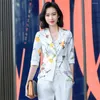 Women's Suits Spring Summer Floral Printed Blazers Women Casual Chic Slim Short Business Female Blazer Fashion Coat Ladies