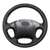 Steering Wheel Covers Hand-stitched Black PU Faux Leather Car Cover For Tucson 2004 2005 2006 2007 2008 2009 2010