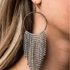 Boucles d'oreilles à pampilles circulaires exagérées, polyvalentes et festives, grand anneau, Sexy, longues, Super brillantes, accessoires pour femmes