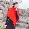 Scarves MoriBty Winter Knitted Scarf Women Luxury Cashmere Solid Color Large Triangle Shawl Wraps Warm Poncho Capes Bufandas Mujer Sjaal