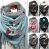 Sciarpe Albero di Natale Stampa Bottoni Scialli Avvolgenti Foulard Casual Femme Inverno Caldo Donna Natale