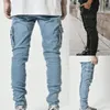 Men's Jeans Trendy Denim Pants Men Stretchy Skin-friendly Mid Waist Skinny