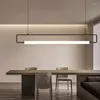 Pendantlampor Designer Light Luxury Lines Nordic Restaurant Long Chandelier Office soffbord LED Minimalistisk matlampa