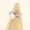 Ketting oorbellen set vrouwen 925 Sterling Silver Pearl White Ring Stud hanger voor feestjuwelencadeaus