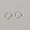 Boucles d'oreilles créoles Dia.10.5mm 1 PAIRE Authentique Argent Sterling 925 Or Blanc PERLES Huggie FINE JEWELRY TLE647