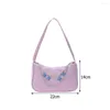 Evening Bags Women's Bag Butterfly Chain Vintage PU Leather Shoulder Underarm For Women Casual Solid Color Small Shopper Handbag Purse