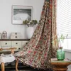 Gardin semi blackout gardiner för vardagsrum sovrum kök heminredning boho garnfärgad jacquard färgglad geometrisk med tofs