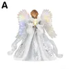 Kerstdecoraties Hars Crafts Tree Decor Golden Angel Dolls Pendant Star Top LED Holiday Decoration Glowing TRE Q4V3