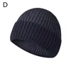 Cycling Caps Winter Men's Beanie Knitted Hat Boy Skullcap Sailor Cap Solid Color Unisex Retro Cuffs Short Melon Navy Style Hats