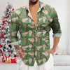 Casual shirts voor heren mannen met lange mouwen shirt kerstbanket vakantie gedrukte tops jaren mode rendier cartoon 2023