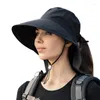 Berets Wide Brim Visor Hat With Neck Flap Outdoor Gardening Fishing Golfing Cycling