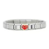Link Bracelets Wholesale Composable Links Bracelet Classic 9mm I Love Dog Red Enamel Heart Italian Charm Fit Zoppini Boxer