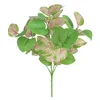 Simuleringsblomma Fake Green Plant Wedding Decoration L￶v V￤xtv￤ggbeslag 5 gaffel Silkduk Eukalyptusblad