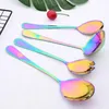 Dinnerware Sets 7Pcs Gold Tableware Set Stainless Steel Cutlery Spoon Fork Knife Mirror Dinner Kitchen Flatware