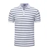 Men Polos 2023 England Style Design Brand 92 ٪ Cotton Camisa Men Polo Shirt Disual Striped Slives Slives بالإضافة إلى الحجم الآسيوي M-4XL