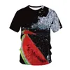 T-shirt da uomo Cool Boy Personality Print Casual manica corta Fashion Fruit Strawberry Men Shirt 3D Pattern Summer Tops Tee