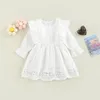 Mädchen Kleider Kleinkind Baby Frühling Herbst Spitzenkleid Einfarbig Rundhals Langarm A-Linie Hochzeit Bühnenkostüme Für 0-24 Monate