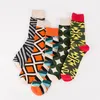 Men's Socks Combed Cotton Harajuku Colorful Happy Funny Long Warm Dress For Male Wedding Christmas Gift