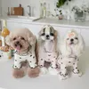 Vêtements de chien automne et hiver sous-couche pour animaux de compagnie vêtements brodés ours gaufre maison gilet chat Yorkshire Schnauzer année maltaise Noël