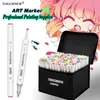 علامة اللون 30/40/60/80/108/168 PCS Sketch Art Markers Manga Drawing Press Pens Alcohol Draw Pen School Art Supplies