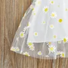 Robes de fille 2023 bébé filles robe de princesse d'été enfant en bas âge à manches courtes haut Wasit Patchwork tournesol imprimé maille A-ligne et bandeau