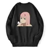 Herrhuvtröja för män för män älskling i Franxx Casual Hip Hop Fleece Hoody Tops Outwear Pullovers Retro 2023 Moletom Masculino