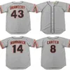 qqq8 C202 Herren 8 GARY CARTER 14 ATLEE HAMMAKER 43 DAVE DRAVECKY 1973 Baseball-Trikot