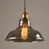 Pendant Lamps Vintage Lights Glass Hanging Lamp Loft Luminaire Dinning Room Kitchen Home Decor Modern Bedroom Smoke Grey