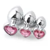 Beauty Items 3pcs/set Heart Anal Plug With Crystal Removable Stainless Steel Butt Prostate Massager Stimulator sexy Toys for Women