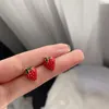 Stud Earrings Timlee E131 Originality Cute Red Strawberry Alloy Studs Temperament Jewelry Wholesale