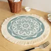 Table Cloth Nordic Style Woven Printing Tassel Meal Pad Thermal Insulation Home Kitchen Decorative Small Round Cover