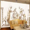 Wallpapers European Style Vintage Wall Cloth 3D Embossed Roman Statue Mural Po Wallpaper Living Room TV Backdrop Covering Roll